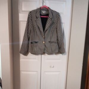 Women's Lined Houndstooth Blazer